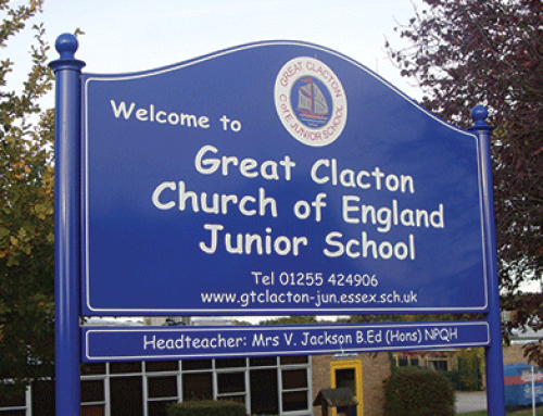 Premium Post Mounted Sign – Great Clacton School