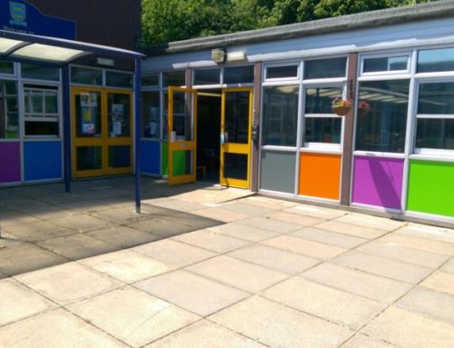 Bespoke coloured panels for school