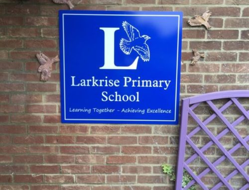 Larkrise wall mounted school sign